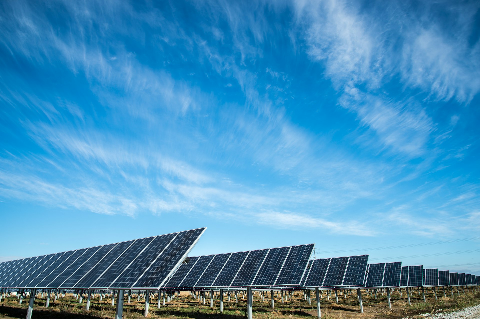 Solar panels installed on a roof generating clean renewable off-grid electricity